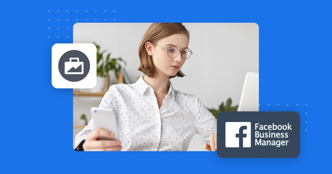 Professionista che utilizza Facebook Business Manager