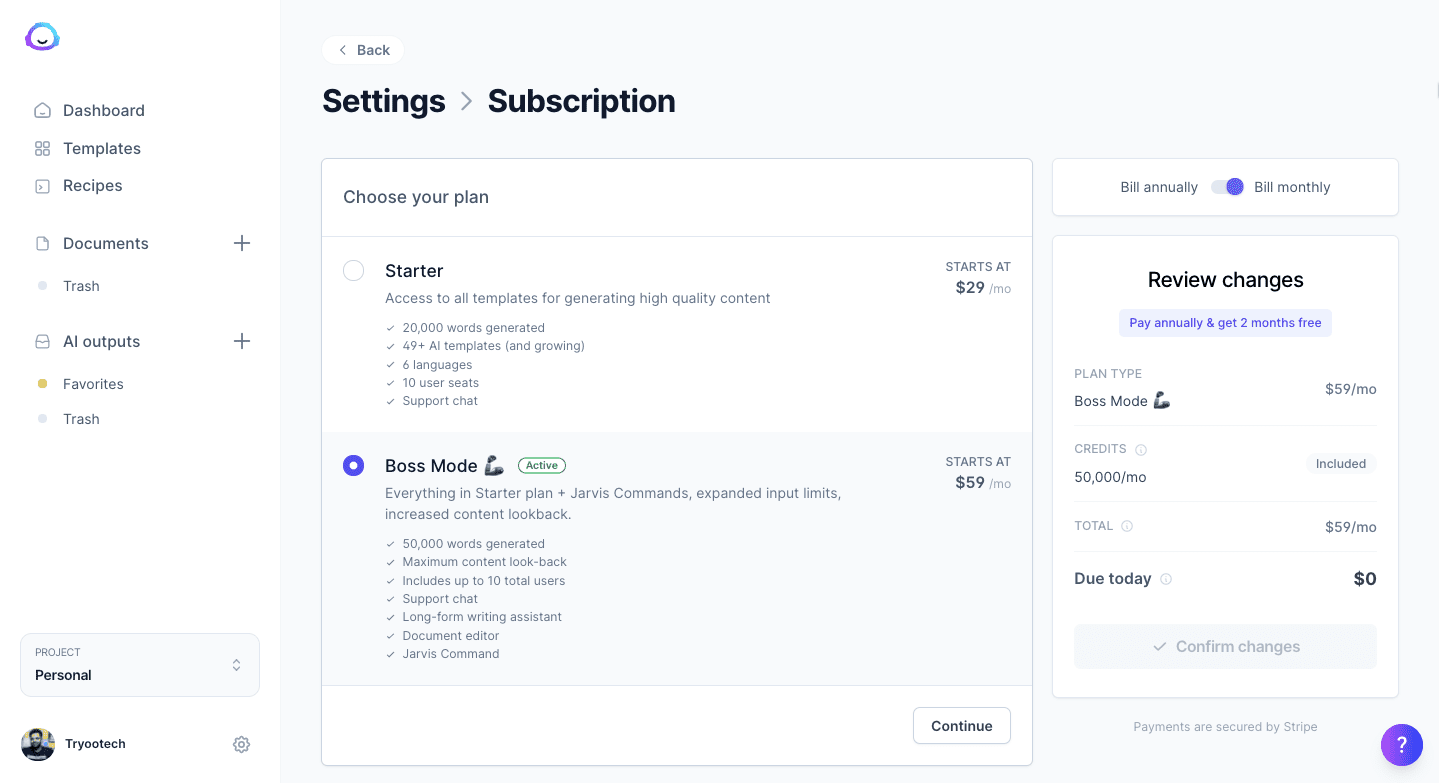 jarvis pricing plan