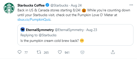 Startbucks güven oluşturmak için tweet attı