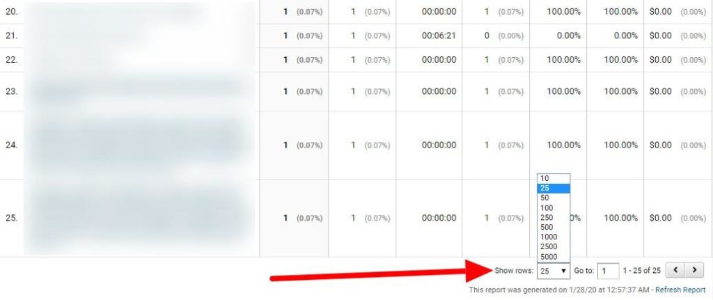 การส่งออกจำนวนมากของ Google Analytics