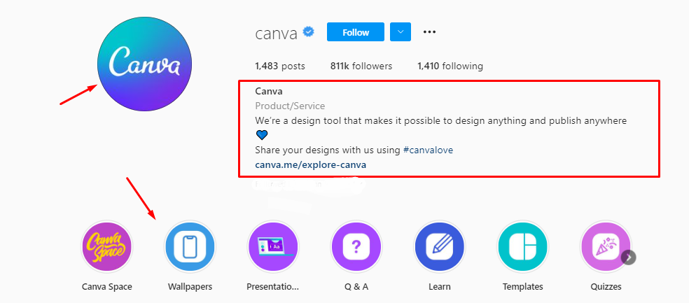 Canva perfil de instagram