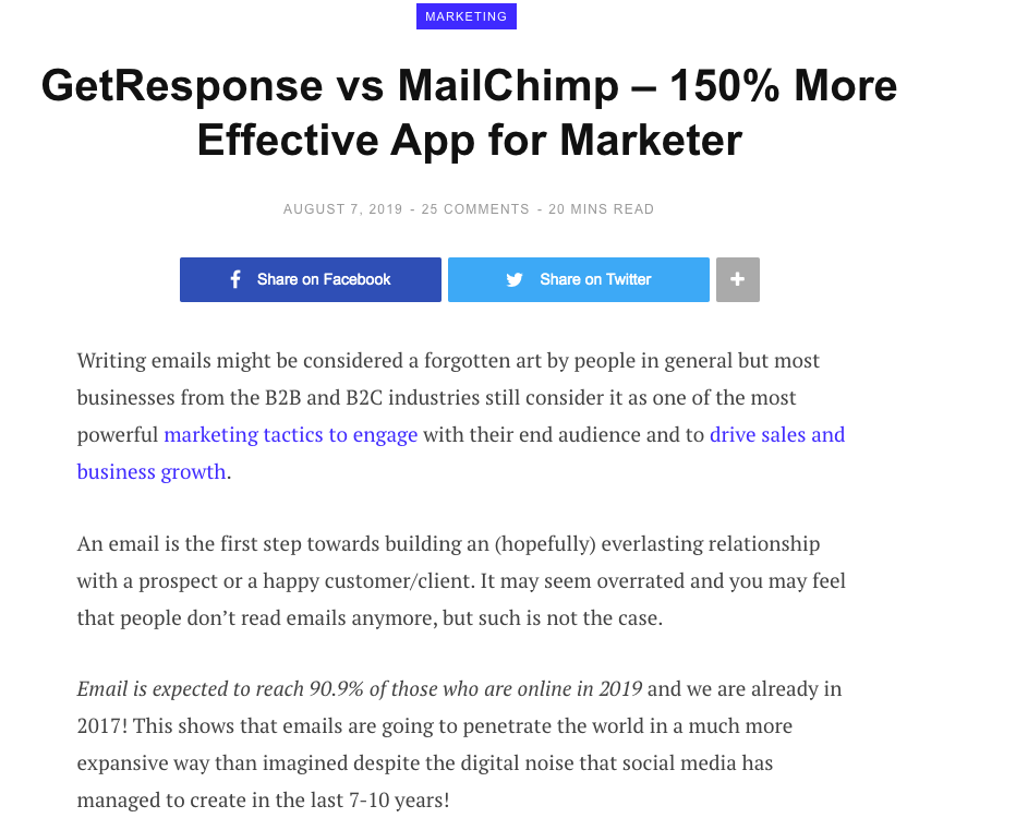 Ottieni risposta vs MailChimp