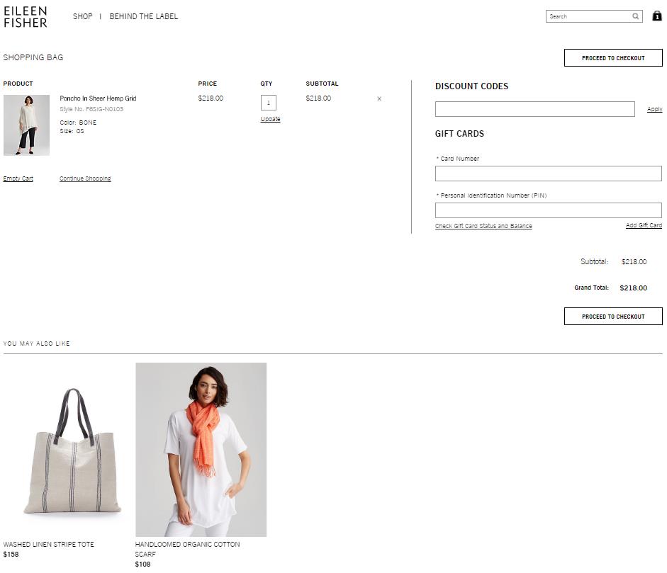 44 Eileen Fisher recommends supplementary products - Cart Abandonment - Definitive Guide