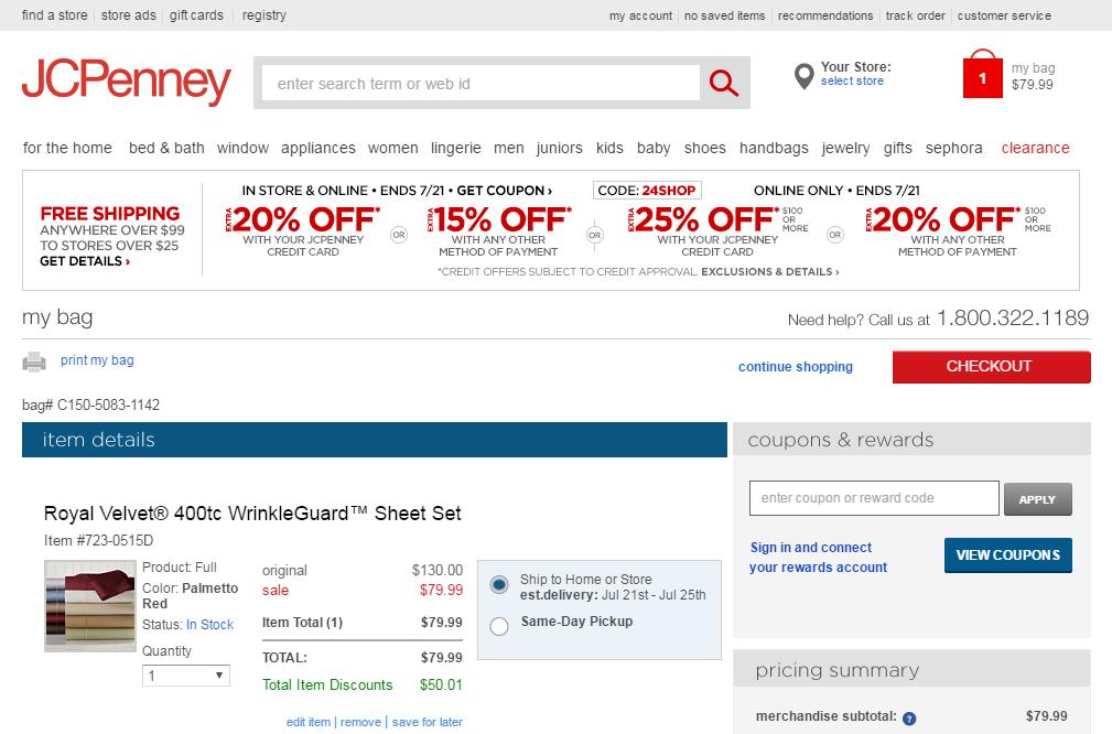 23 JCPenney makes cart content editable - Cart Abandonment - Definitive Guide