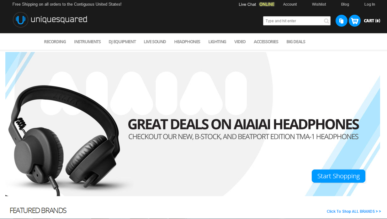 Uniquesquared - 35 Best Responsive Ecommerce sites - Examples