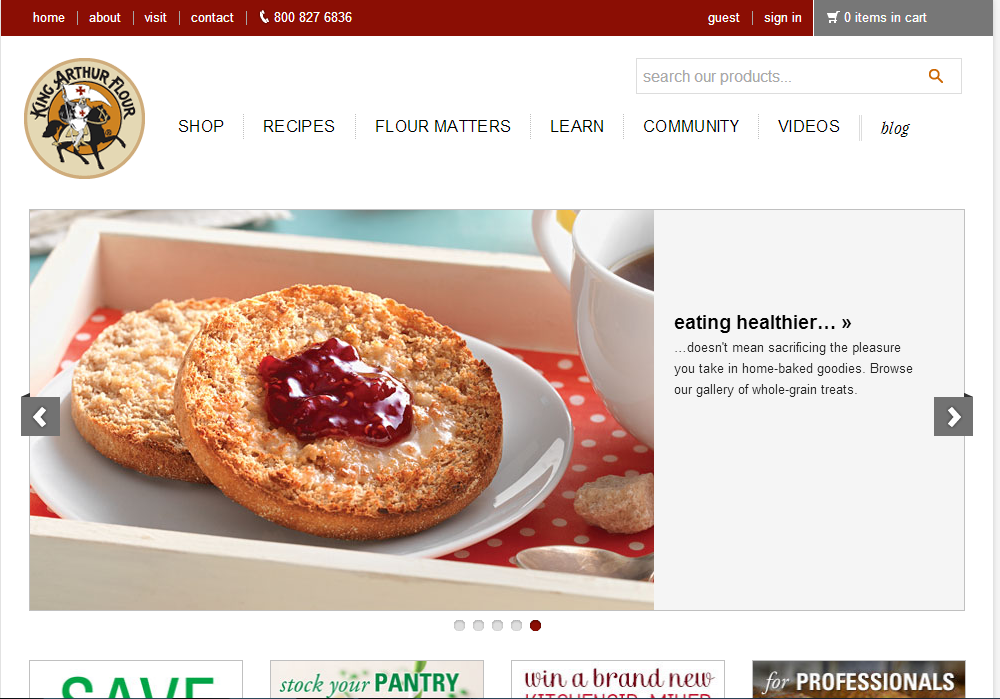 King Arthur Flour - 35 Best Responsive Ecommerce sites - Examples