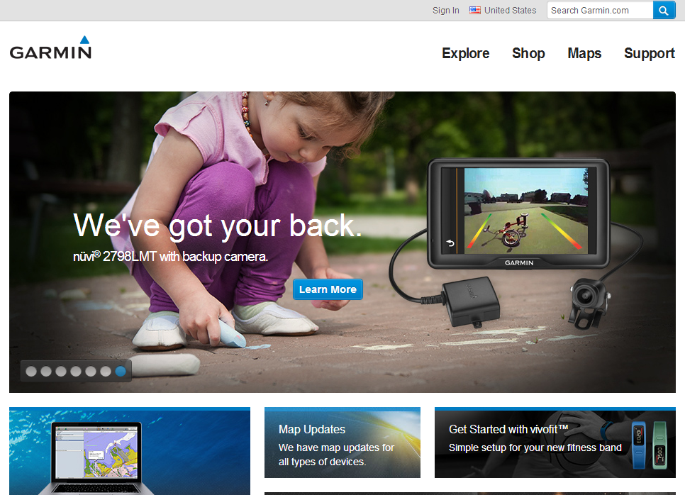 Garmin - 35 Best Responsive Ecommerce sites - Examples