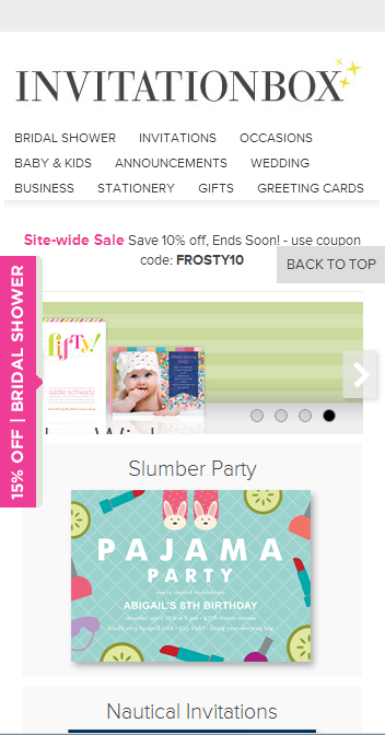 InvitationMobil - 35 Best Responsive Ecommerce sites - Examples