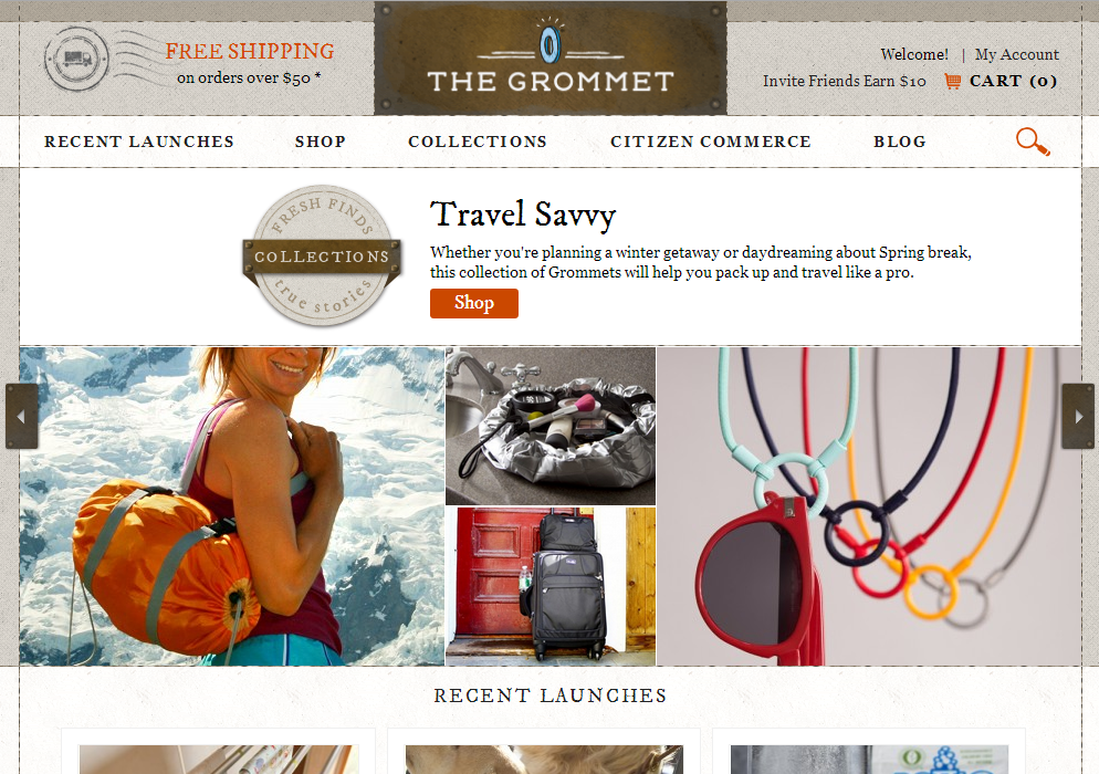 TheGrommet - 35 Best Responsive Ecommerce sites - Examples