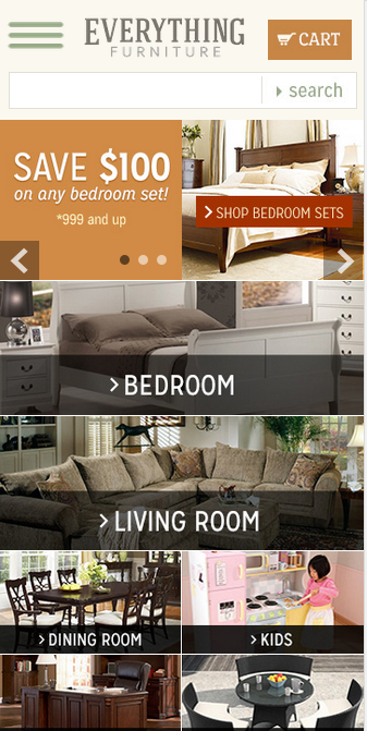 EverythingfurnitureMobil - 35 Best Responsive Ecommerce sites - Examples