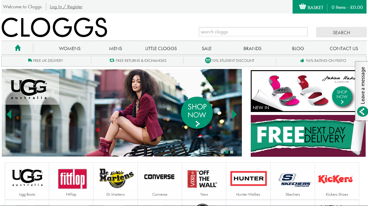 CLOGGS - 35 Best Responsive Ecommerce sites - Examples