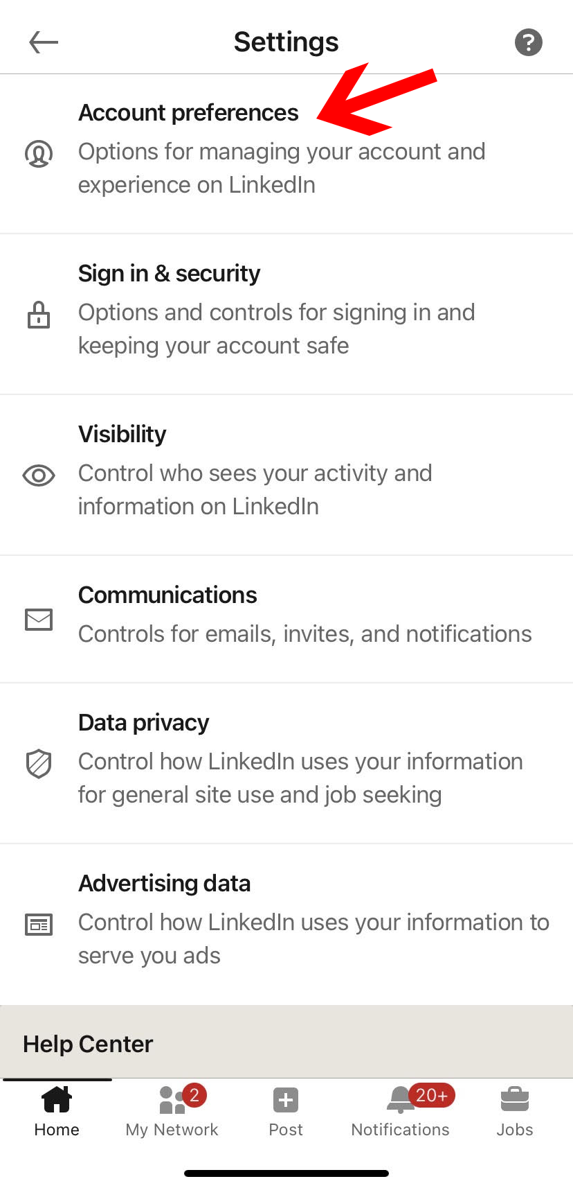 Usuń konto linkedin z aplikacji mobilnej