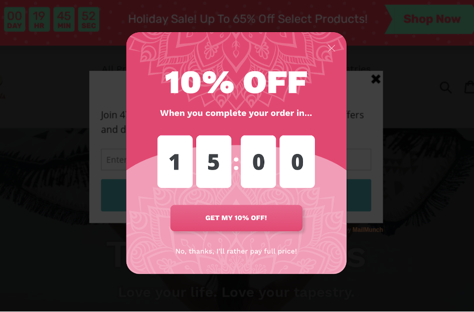 10 off - 9 Examples of Killer Popups that Drive Sales on Shopify