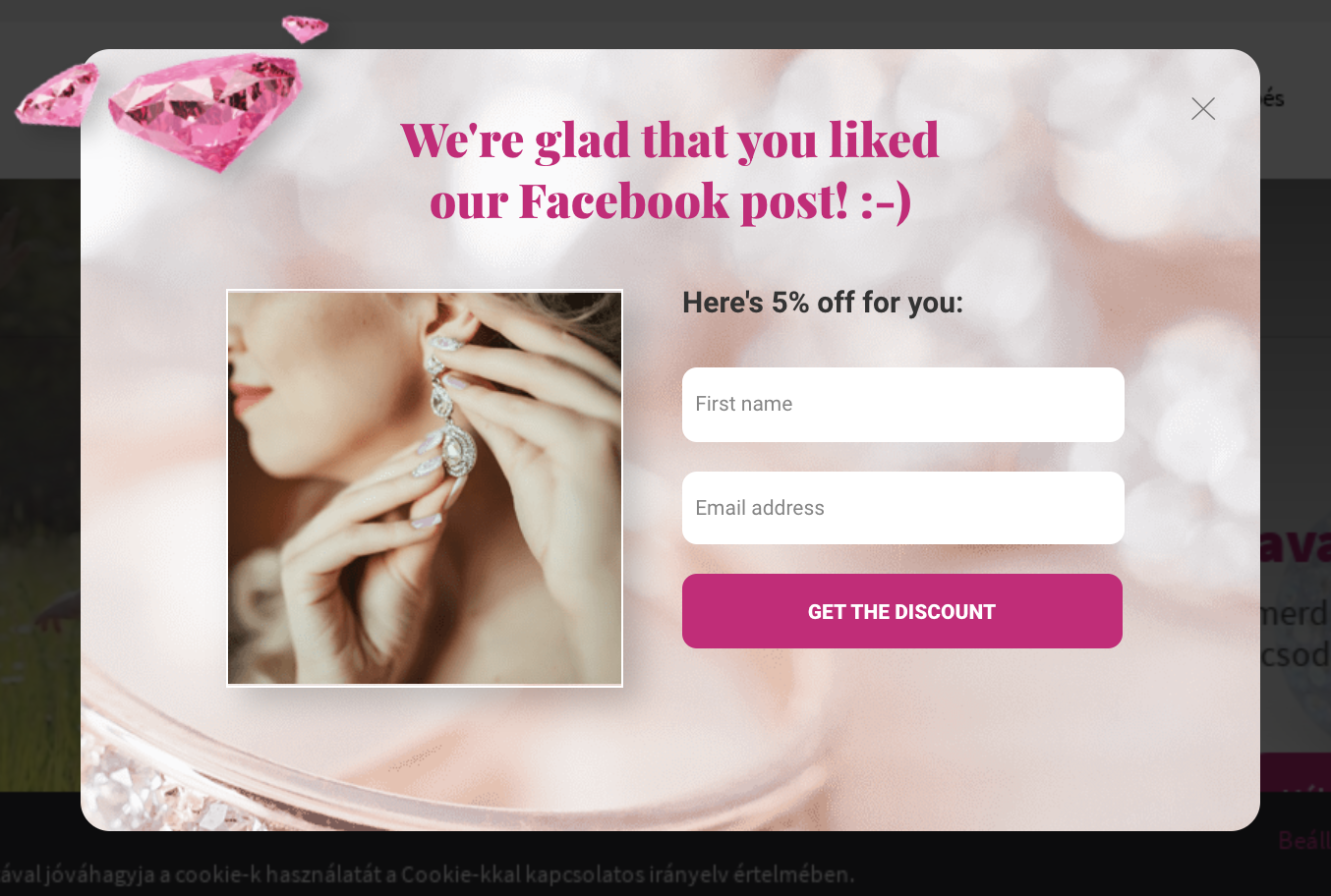 czar jewelry facebook popup - 26.2% Growth Case Study: Czar Jewelry Take on Customer Value Optimization