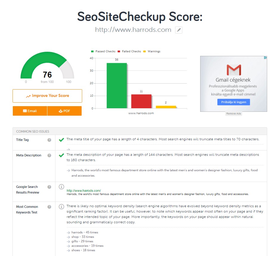 10 seo seo site checkup - 30 Best Ecommerce Marketing Tools to Grow Your Business (Free and Paid)