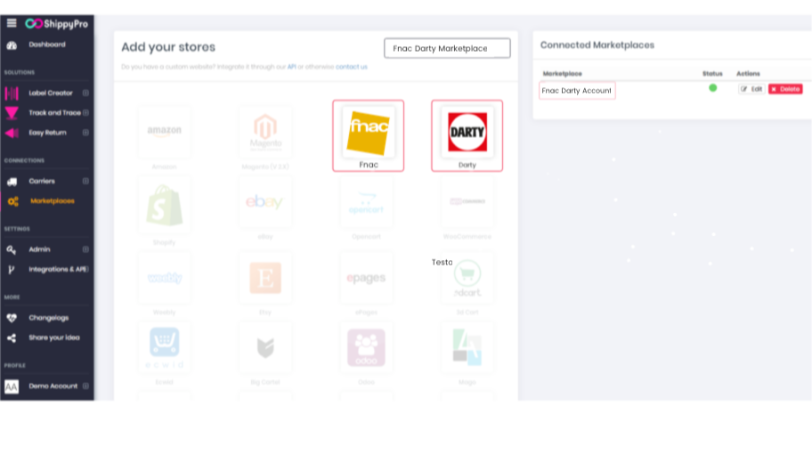 Plateforme ShippyPro : ajoutez toutes vos boutiques en un clic