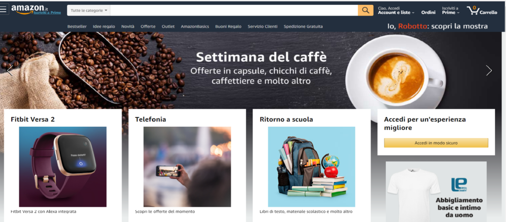 Amazon.it Marketplace Home page