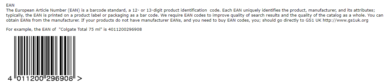 EAN - Exemple de numéro d'article européen