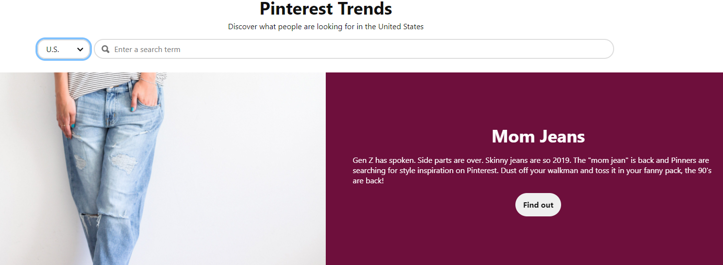 Tendenze di ricerca su Pinterest