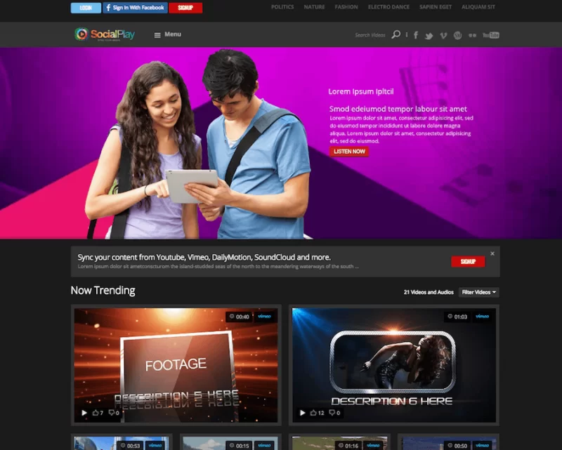 SocialPlay WordPress Theme