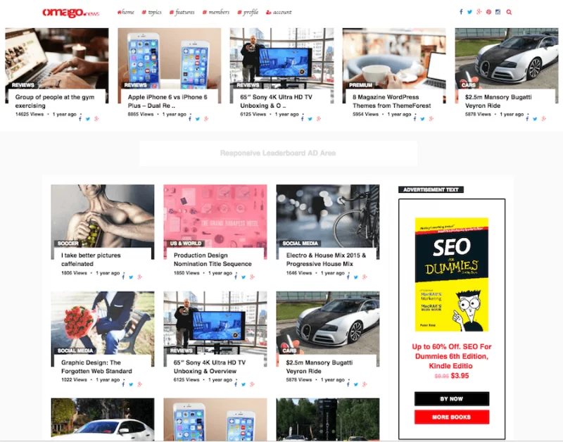 Tema WordPress Omago News