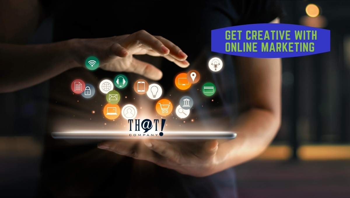 Learn How to Be Creative With Online Marketing | App Logos Coming Out of Screen