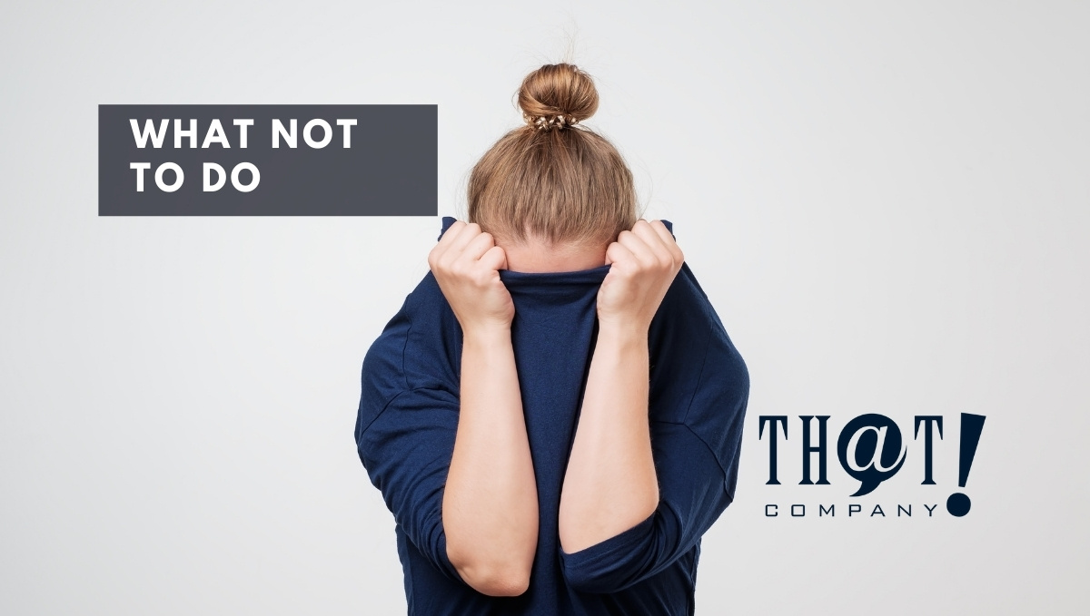 Online eCommerce Tips: What Not to Do | Frustrated Woman Pulling Shirt Over Face