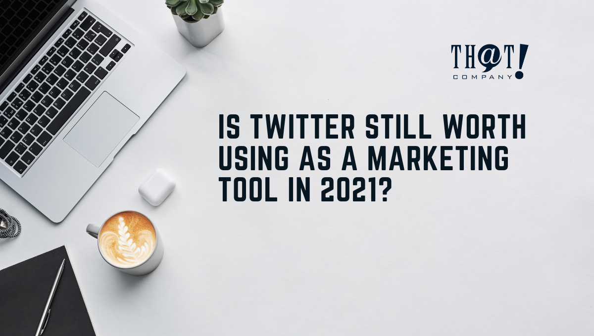 Twitter Marketing | An Office Desk With Laptop, Air pods, Coffee, Notebook and Pen With Plant On The Side