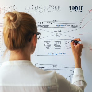 Design Process | A Woman In Front Of A Whiteboard Creating A Website Design