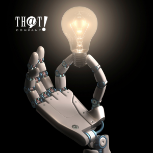 AI Written Contents and Ideas | Hand Of A Robot Holding a Light Bulb