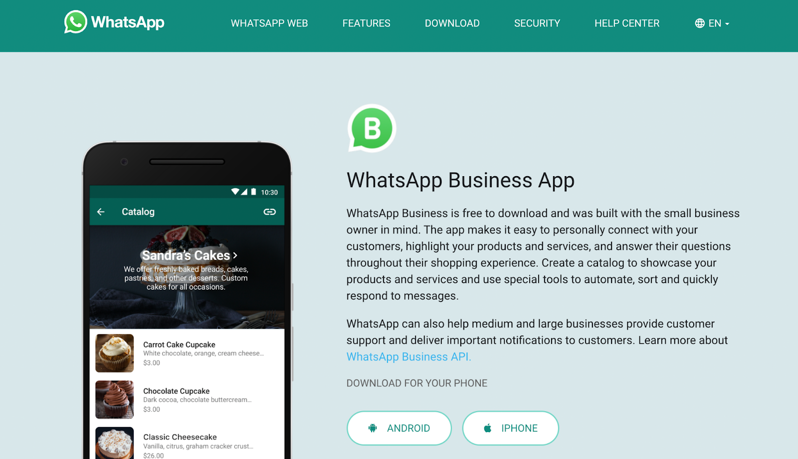 API d'affaires WhatsApp