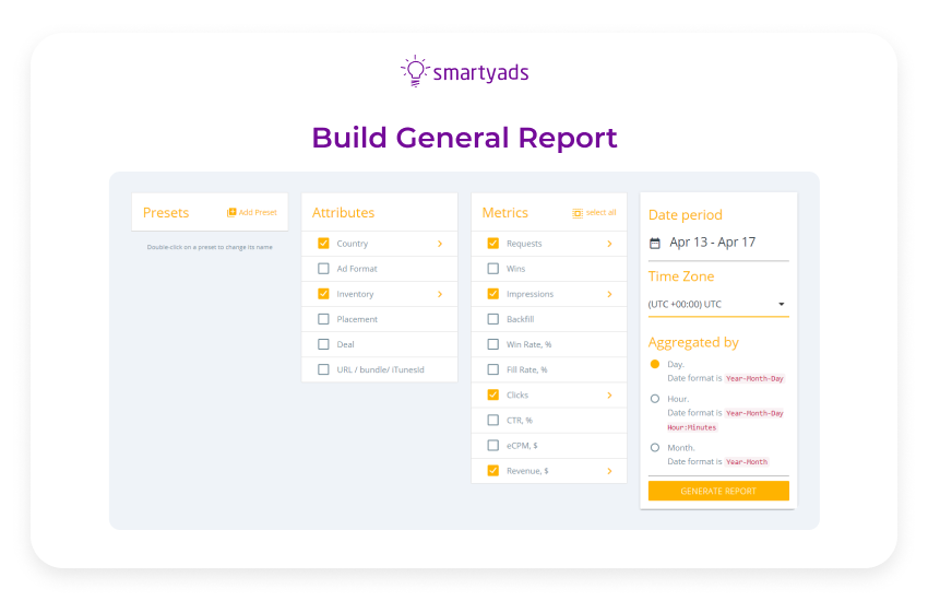 Rapporti di SmartyAds SSP