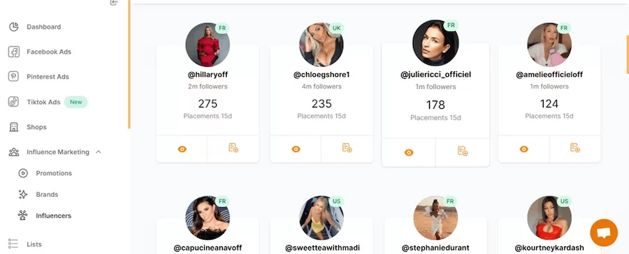 Encuentra influencers para tu producto