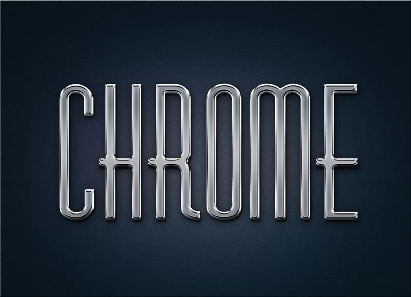 Efek Teks Logam Chrome