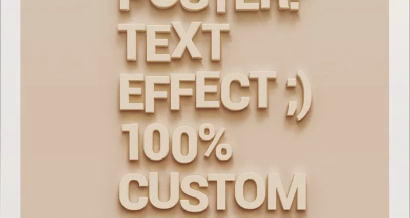 Efect de text de perete poster PSD