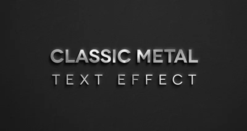 Efect clasic de text metalic