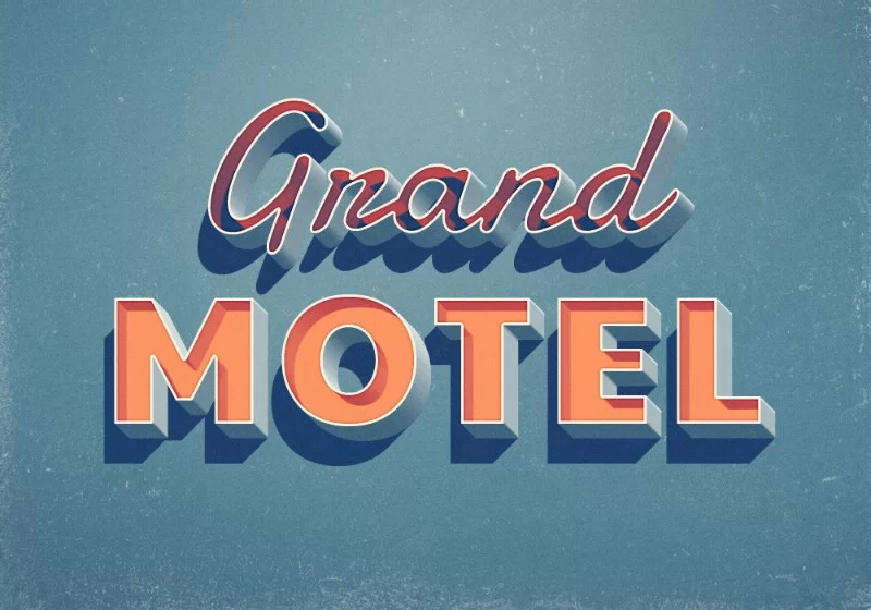 Efect de text Grand Motel