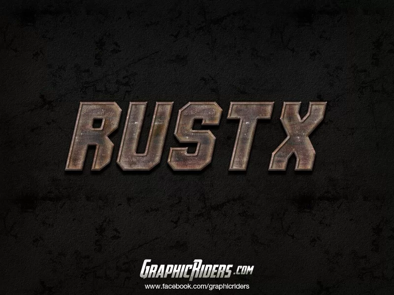 نمط نص فوتوشوب Rustx