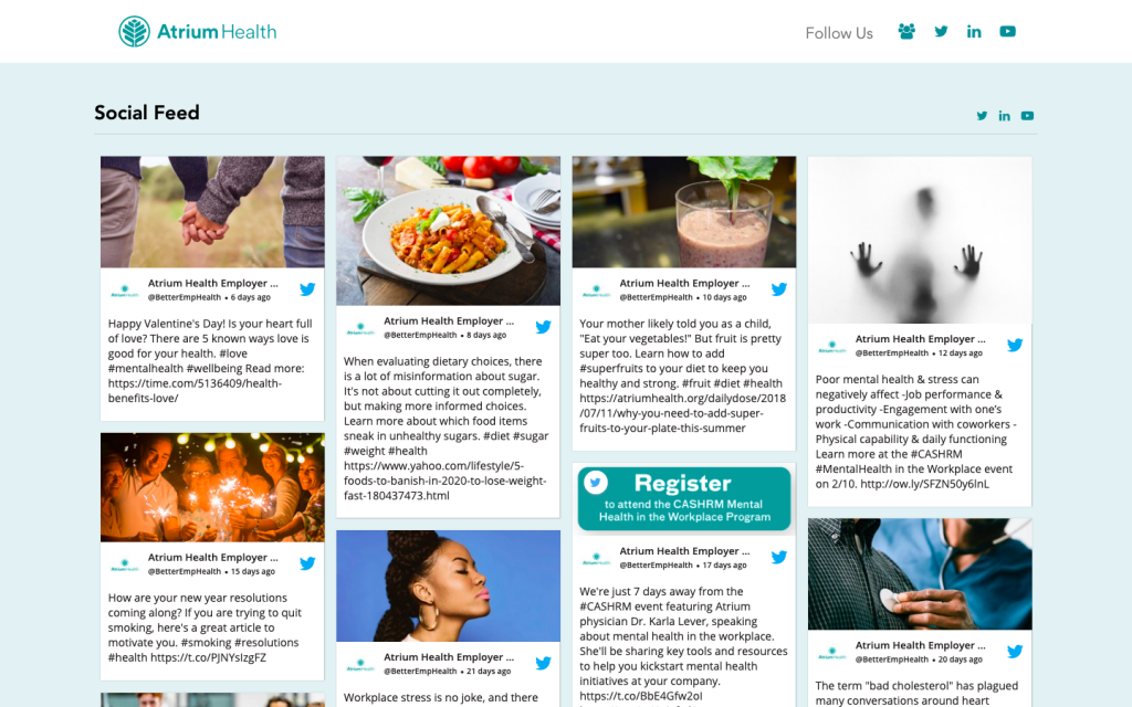 flux twitter sur un exemple de site Web