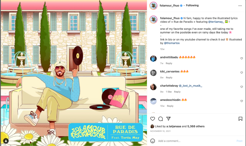 Exemple de publication Instagram pour le lien dans la bio