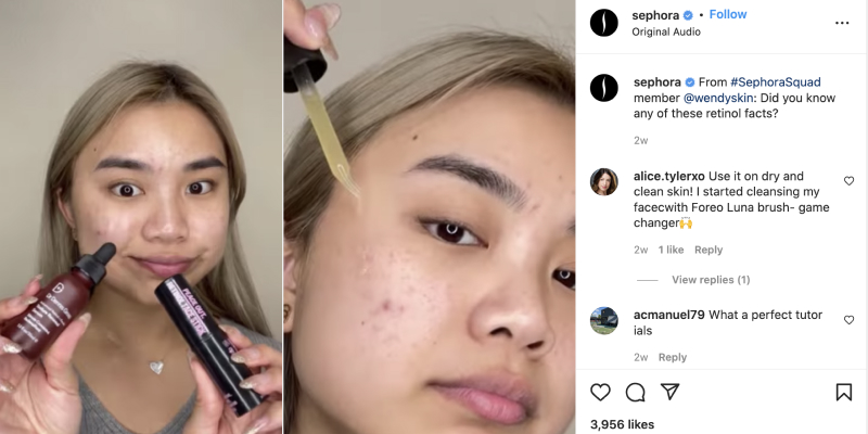 Influenceurs Instagram pour Sephora