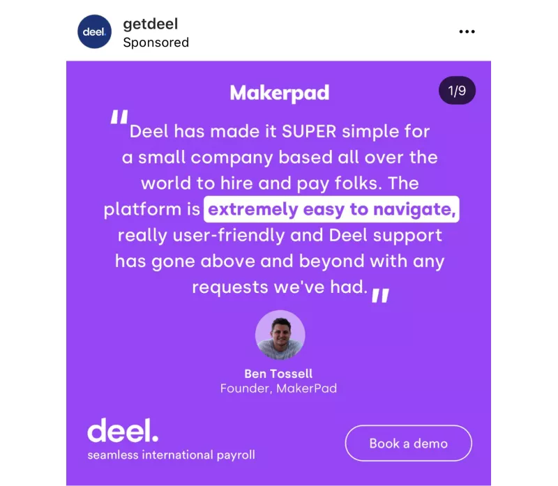 Instagram'da referans reklamı