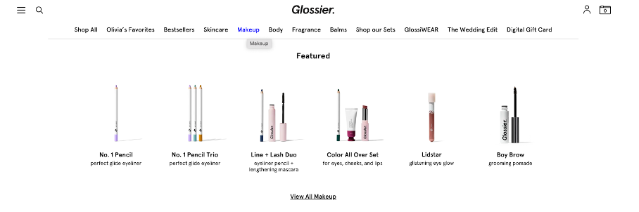 glossier menu - Glossier Marketing Breakdown: How This Beauty Brand Became a $1.2 Billion Company