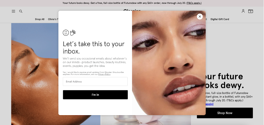 glossier popup - Glossier Marketing Breakdown: How This Beauty Brand Became a $1.2 Billion Company