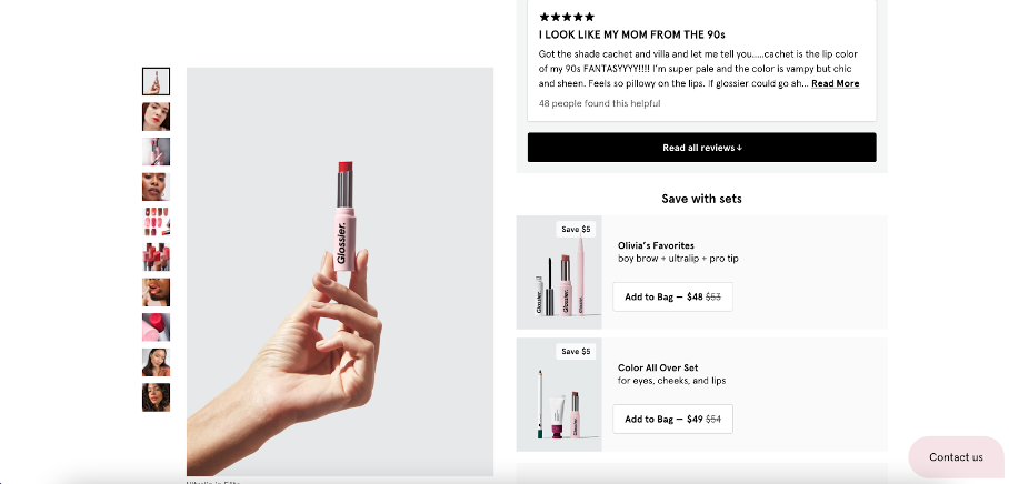 glossier product page 02 - Glossier Marketing Breakdown: How This Beauty Brand Became a $1.2 Billion Company