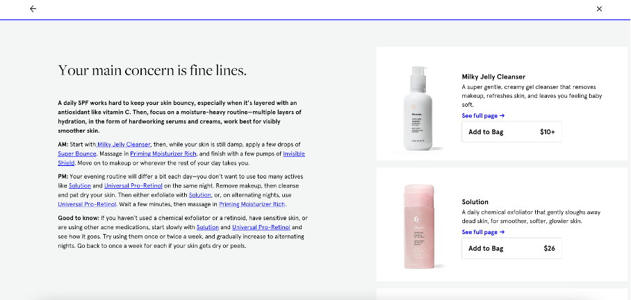 glossier quiz results - Glossier Marketing Breakdown: How This Beauty Brand Became a $1.2 Billion Company