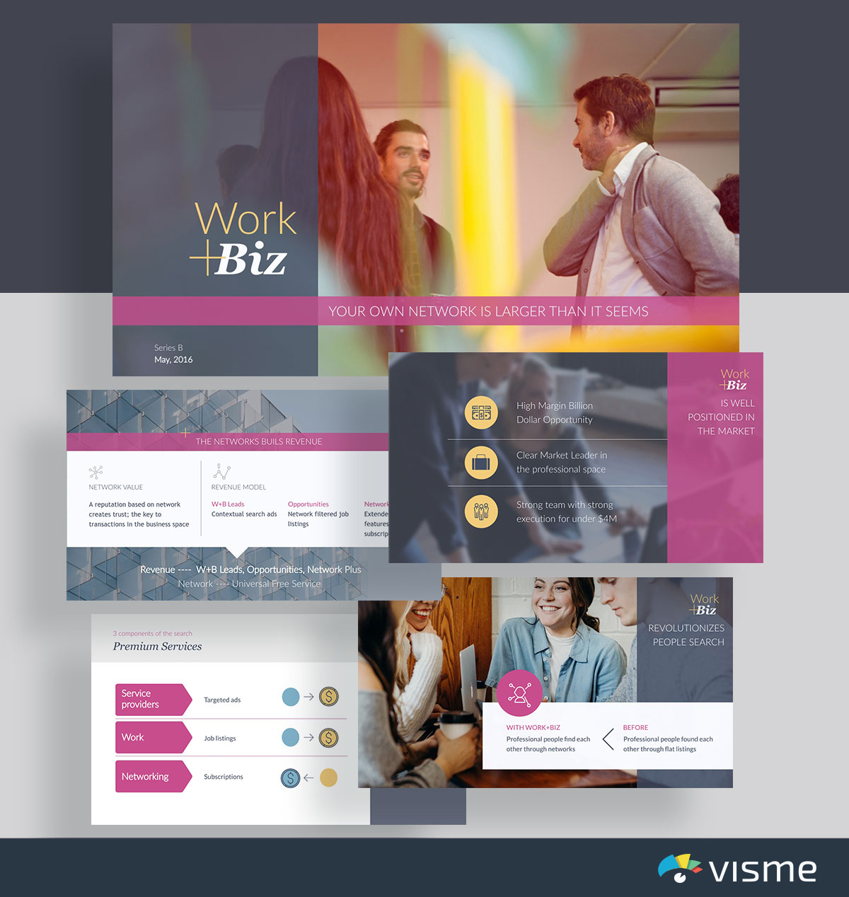 export powerpoint visme - 40-Work+Biz-Pitch Deck-Presentation Template