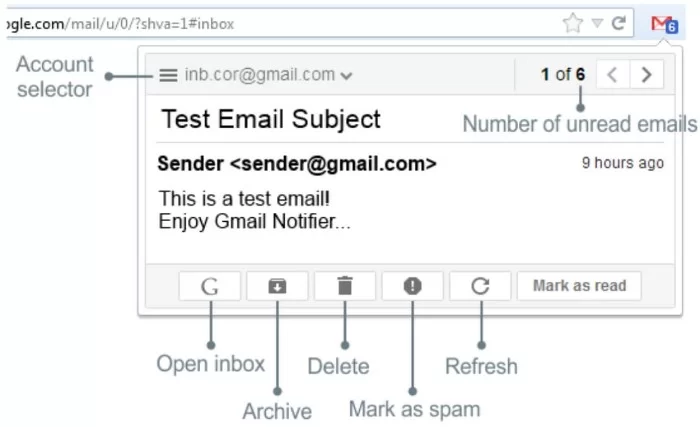 برنامج تنبيه Gmail