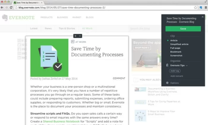 Evernote Web Clipper pentru Firefox