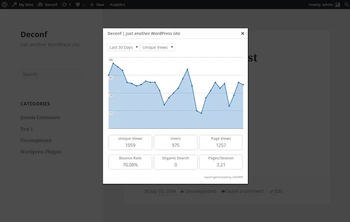 Google Analytics Dashboard สำหรับ WP